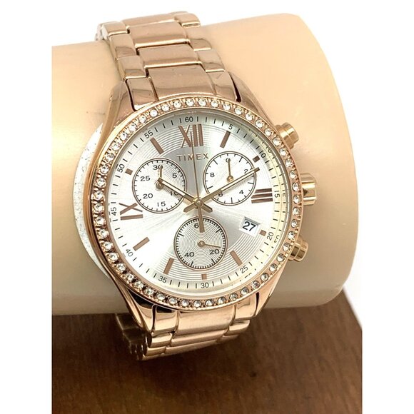 Timex Women's Watch TW2V57900 Quartz Chronograph Silver Dial Rose Gold 38mm - Picture 12 of 15